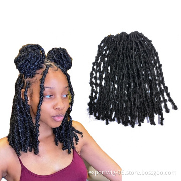 14 inch 24 inch Distressed New Butterfly Locs Crochet Hair Bob Faux Locs Synthetic Crochet Braids Hair Black  Soft Gypsy Locs